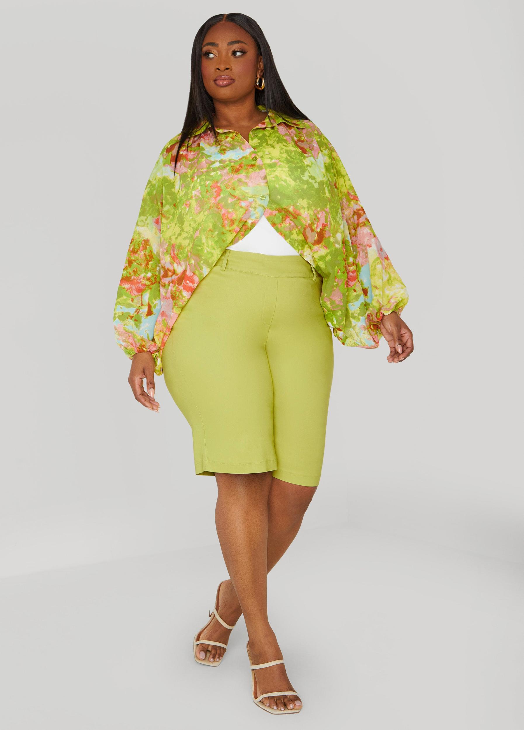 Plus Size Watercolor Print Shrug Ashley Stewart Product Image