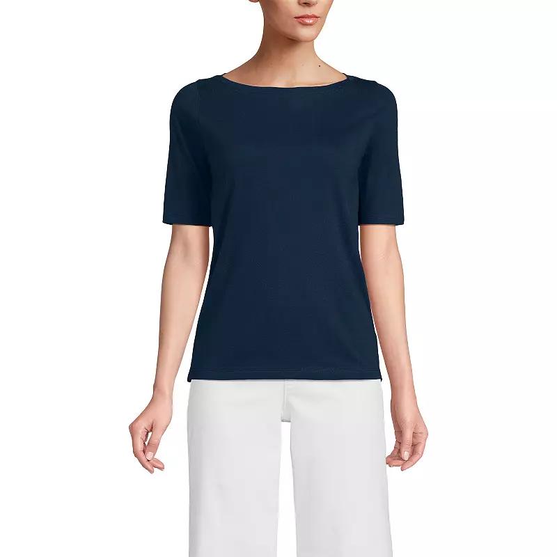Women's Lands' End Supima Top, Size: Medium, Radiant Blue Product Image