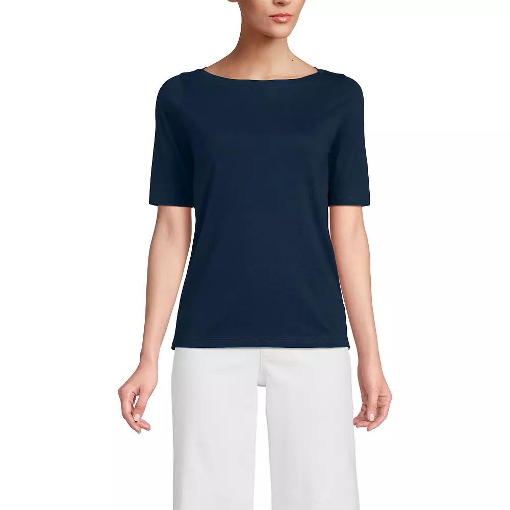 Women's Lands' End Supima Top, Size: Medium, Radiant Blue Product Image