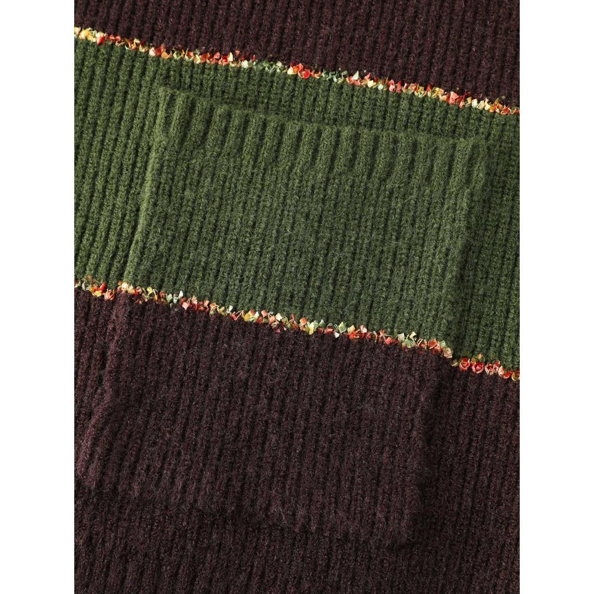 Plus Size Textured Front-Open Heather Knit Cardigan ArmyGreen Women Leisure Loose Long Sleeve Casual Cardigans BloomChic 30/6X Product Image