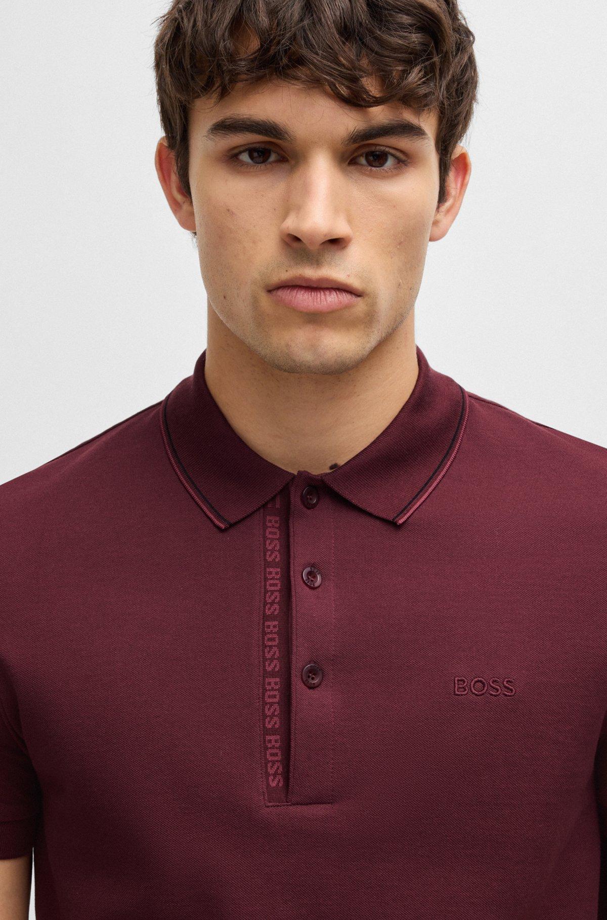 Cotton-piqué slim-fit polo shirt with tonal logo Product Image