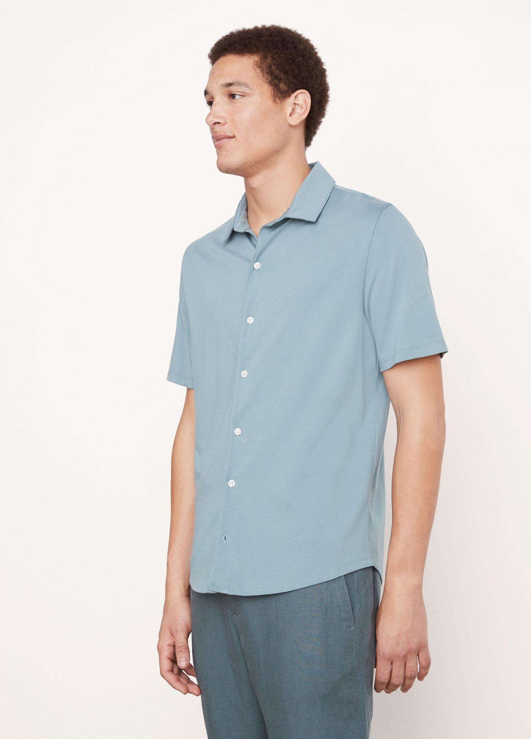 Pima Cotton Short Sleeve Button Down Shirt Product Image