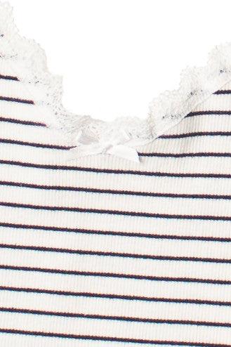 Striped Lace Trim Bow Tank Product Image