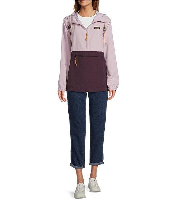 L.L.Bean Mountain Classic Color Block Hooded Kangaroo Pocket Weather Resistant Anorak Jacket Product Image