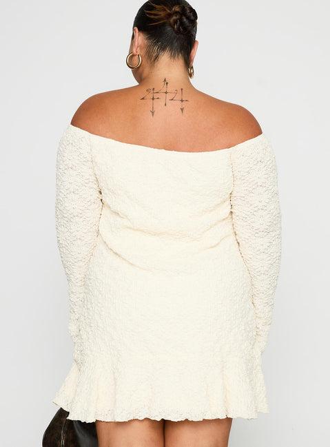 Vancesca Strapless Mini Dress Cream Curve Product Image