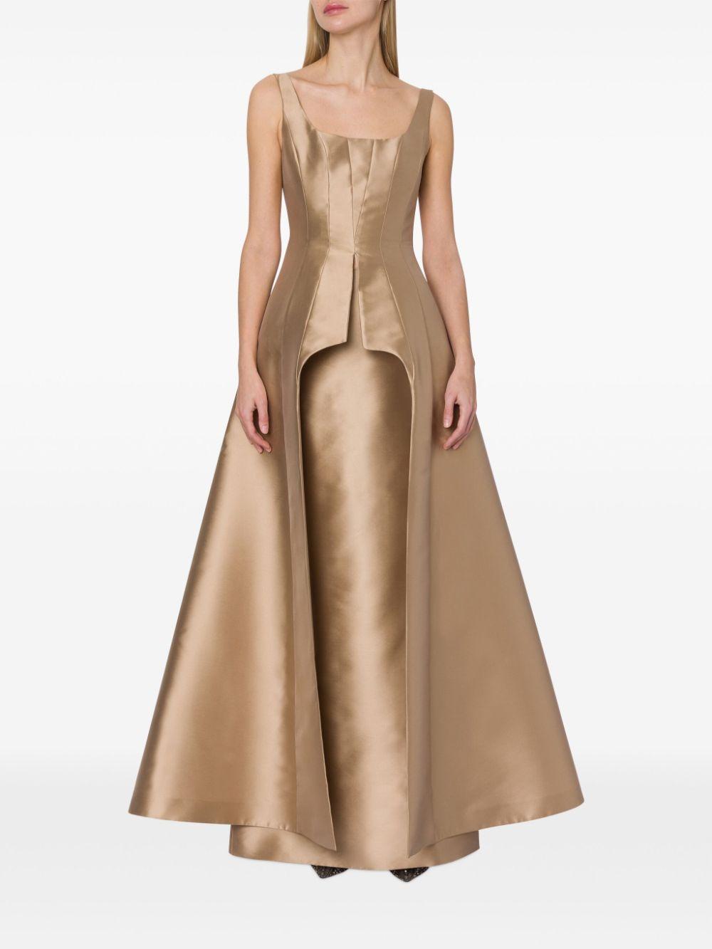 sleeveless flared gown Product Image