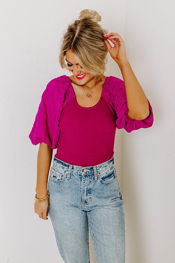 Flirtatious Outing Bodysuit In Berry Product Image