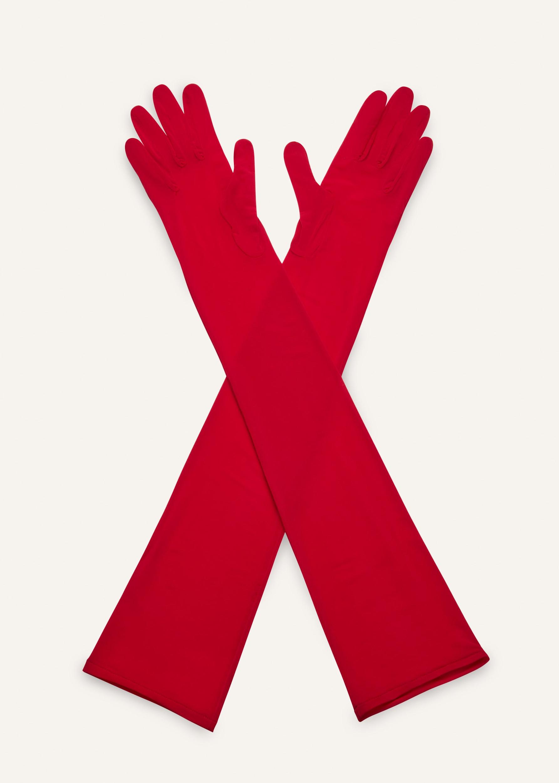 Mesh gloves in red Product Image