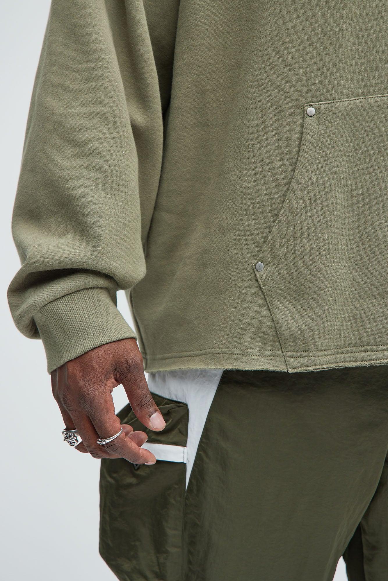 Ruffed Up Oversized Hoodie - Green Product Image