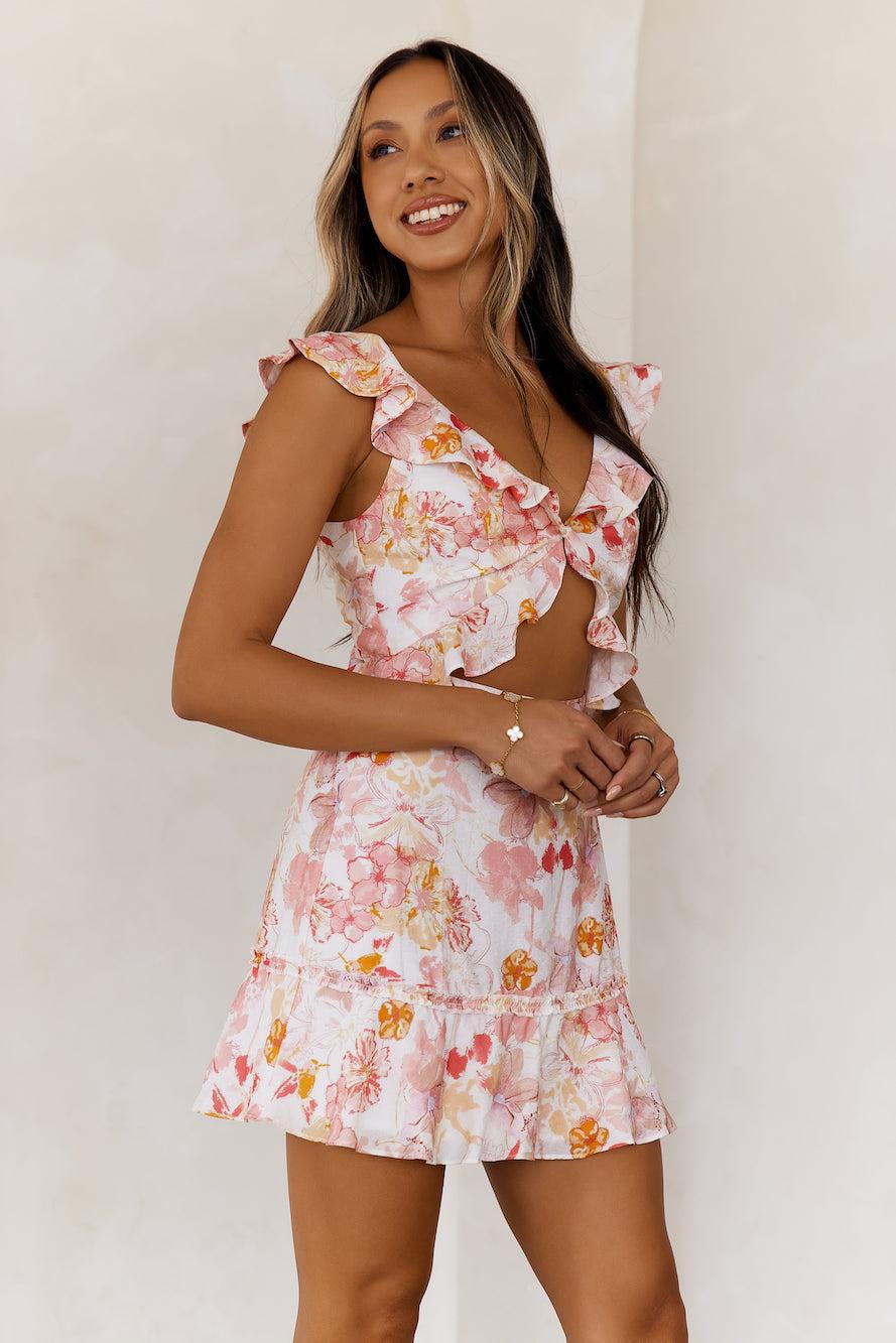 Blooming Summer Mini Dress Pink Product Image