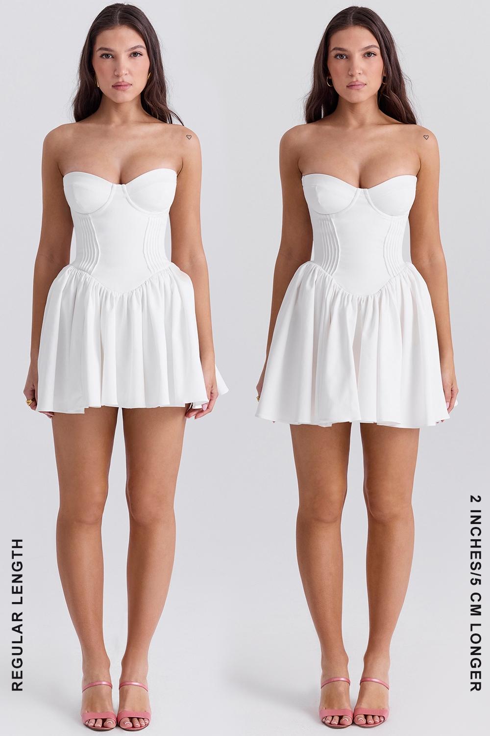 Katherine  white strapless corset mini dress Product Image