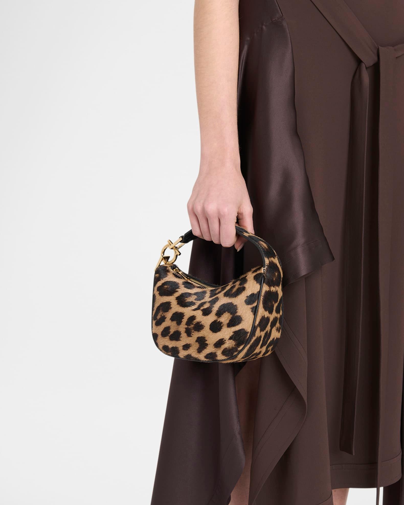 Smile Leopard Calf Hair Top-Handle Bag Product Image