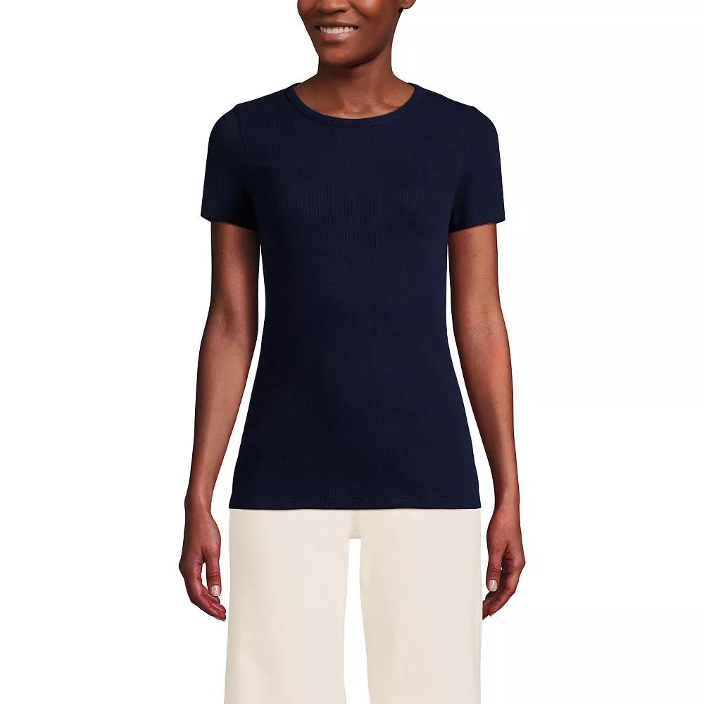 Women's Lands' End Women's Micro Rib Tee,  Product Image