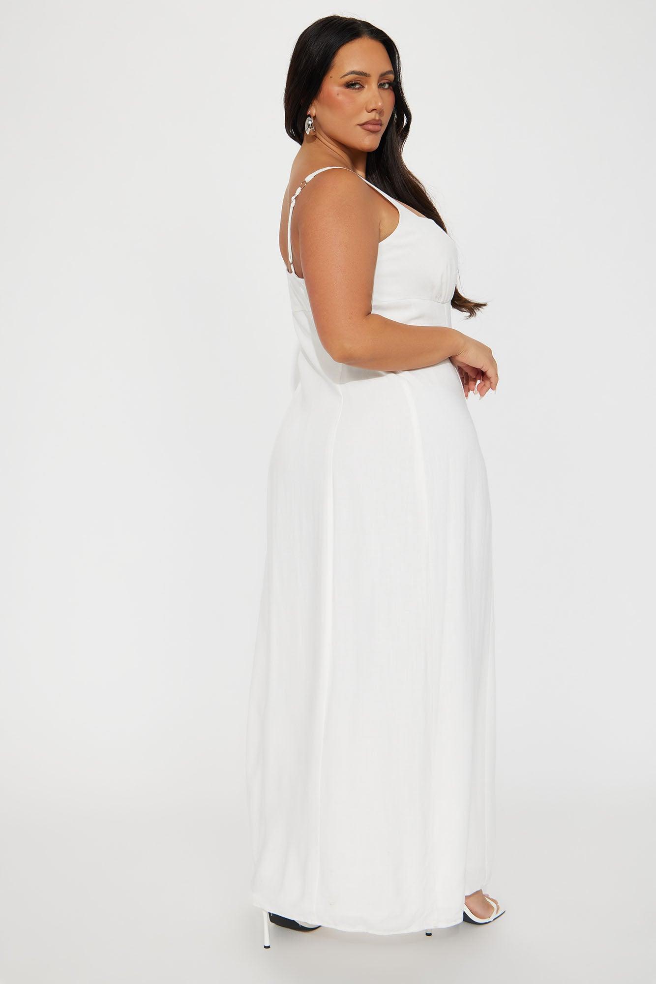 Sandie Linen Maxi Dress - White Product Image