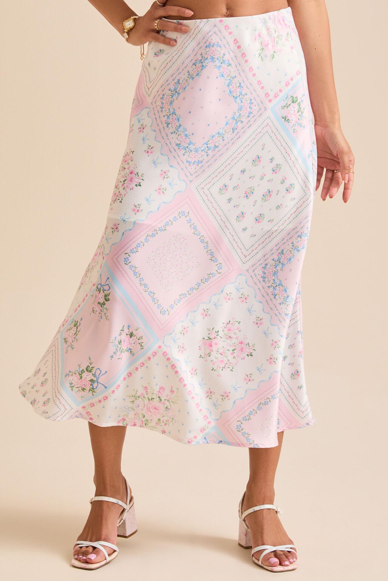 Emery Floral Midi Skirt Product Image
