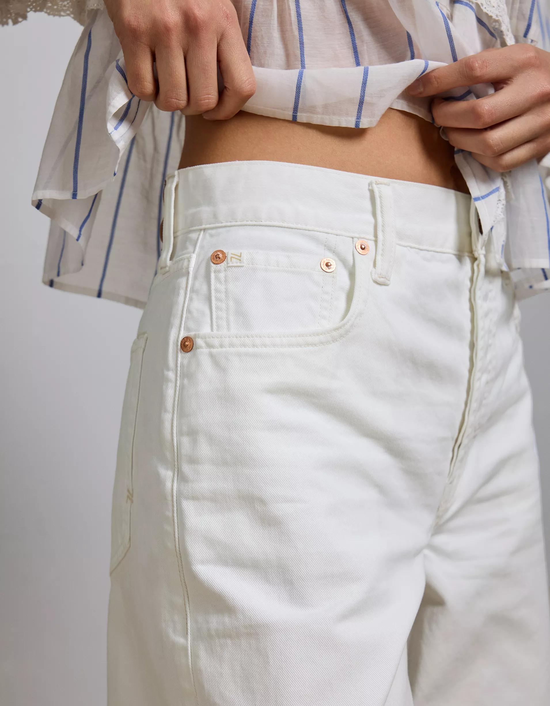 AE77 Premium Wide Crop Cuff Jean Product Image