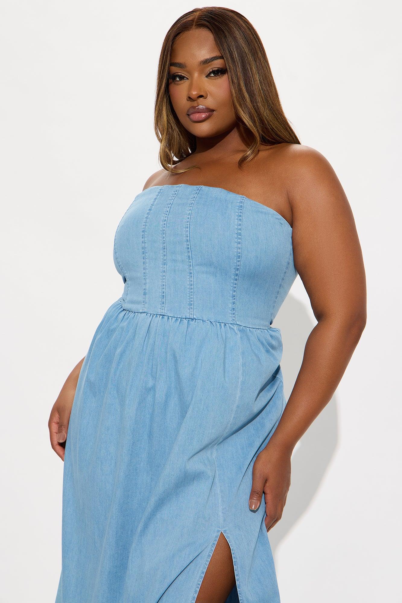 Ericka Denim Maxi Dress - Medium Wash Female Product Image