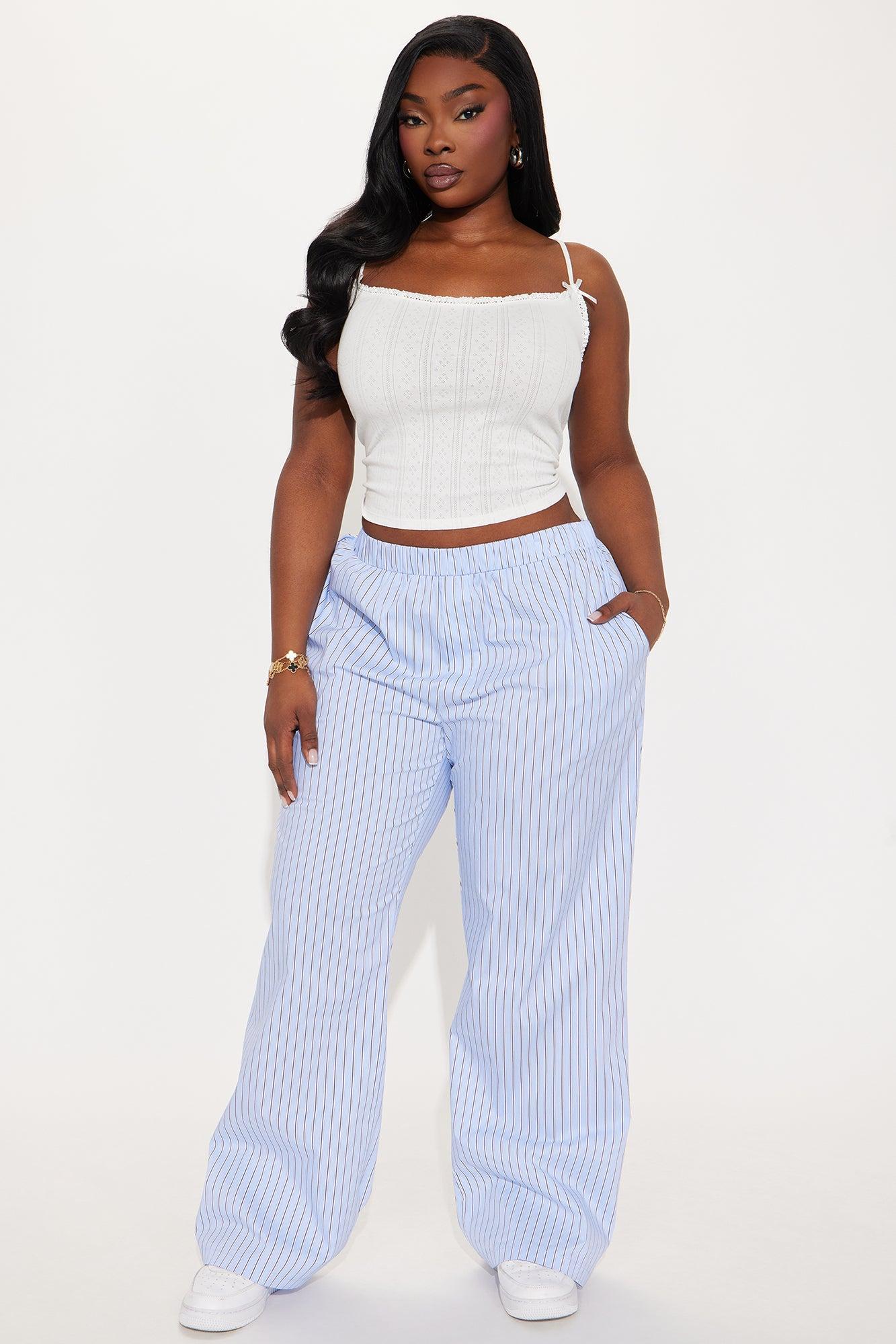 Tina Striped Boxer Pant - Blue Product Image