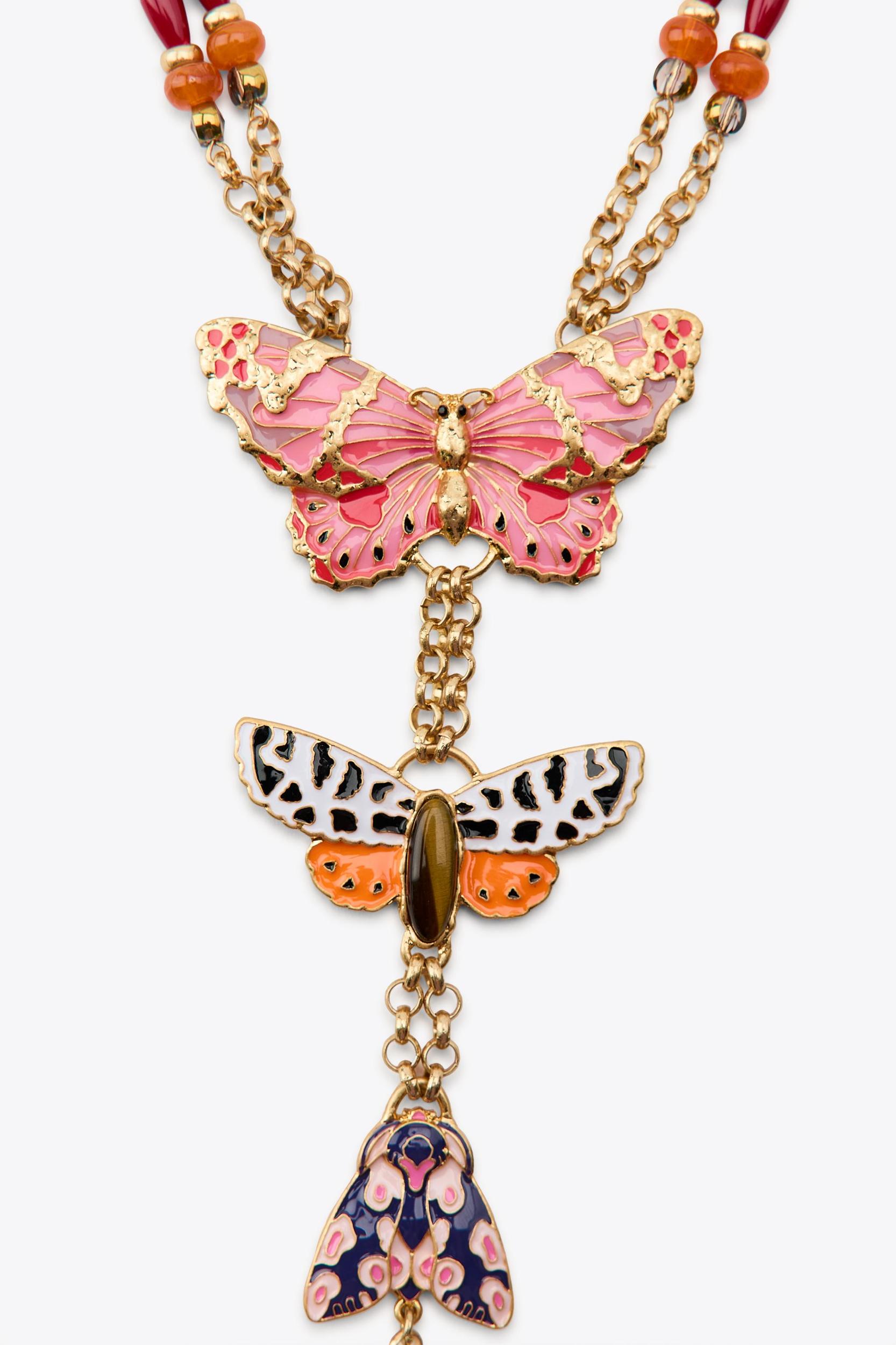 BEADED BUTTERFLY NECKLACE Product Image