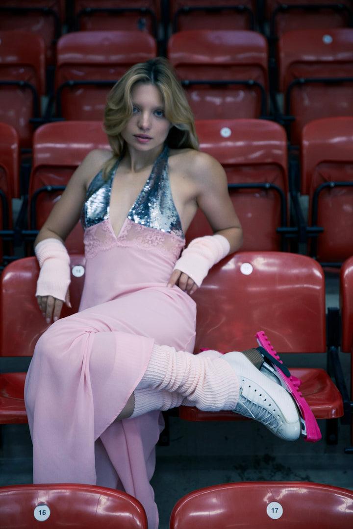 Maia Maxi Slip Dress — Pink Product Image