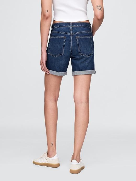 5" Mid Rise Denim Girlfriend Shorts Product Image