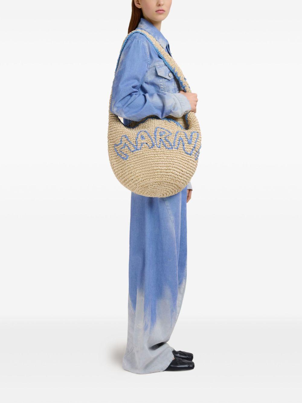 crochet-embroidered shoulder bag Product Image