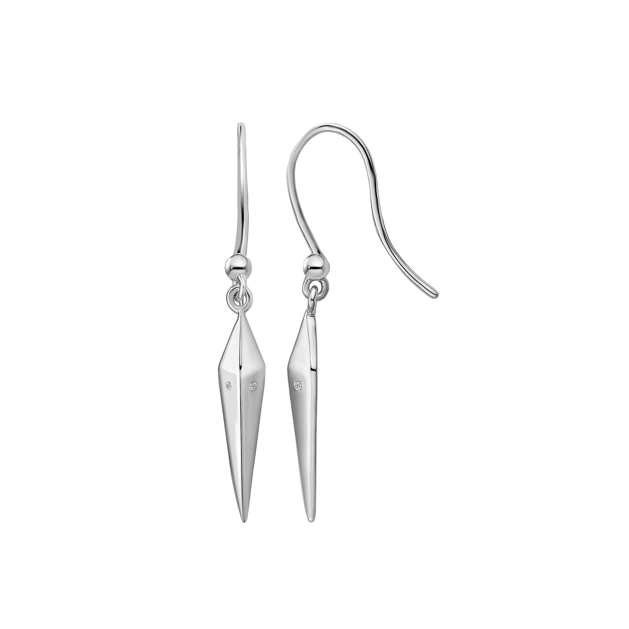 White Ice Sterling Silver Diamond Accent Long Drop Earrings, Womens Product Image