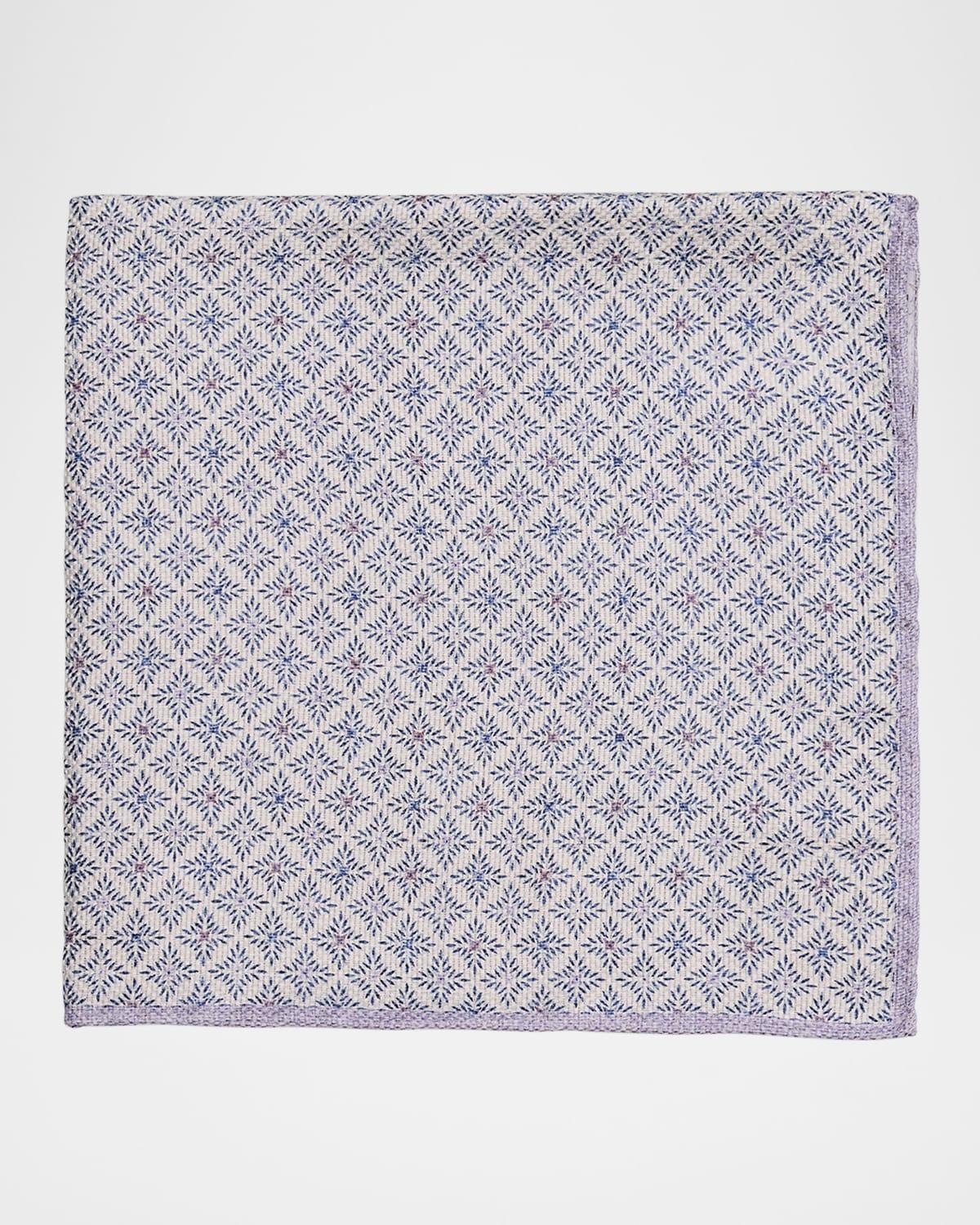 Men's Silk Geometric Pocket Square Product Image