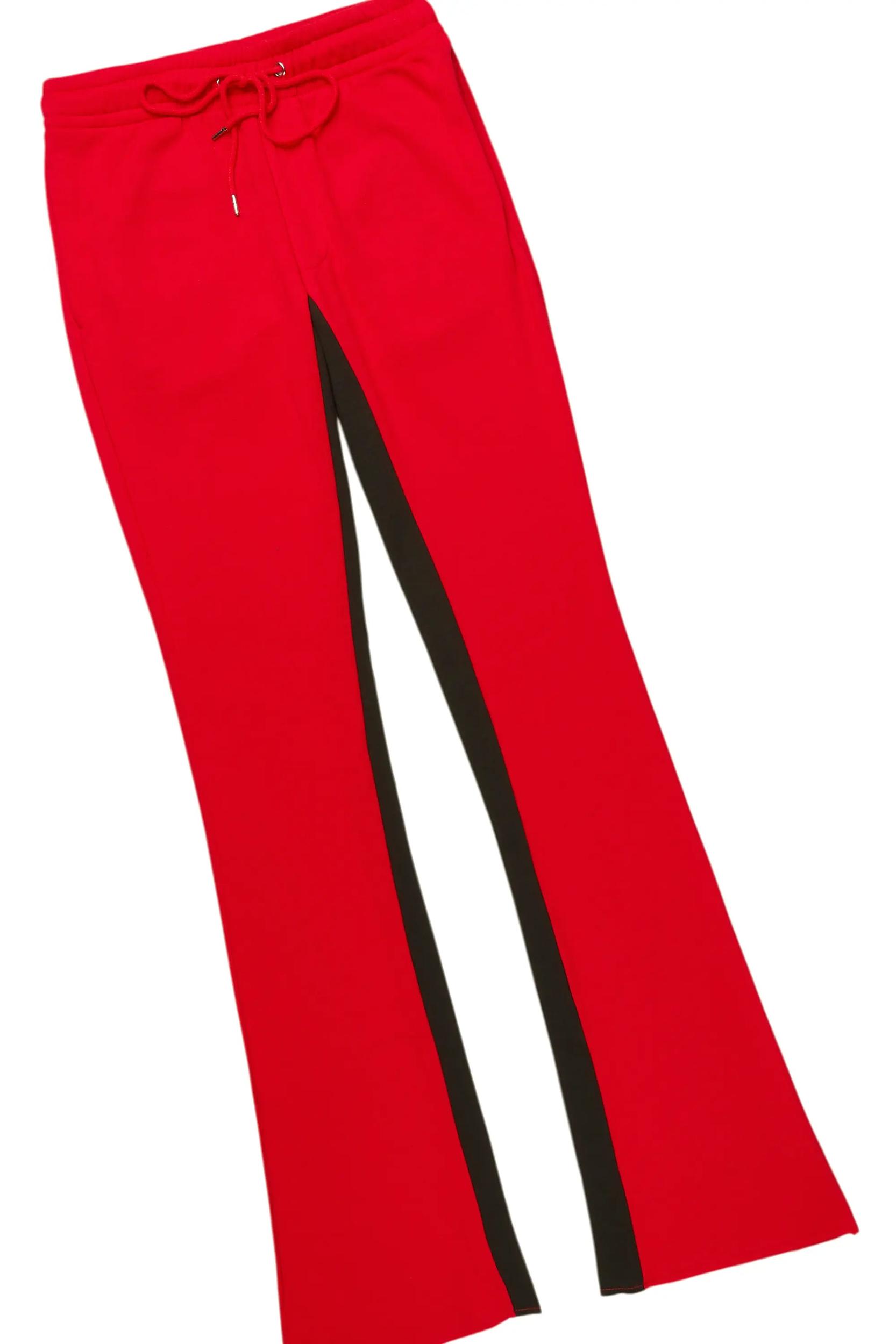 Basic Red Hoodie/Baggy Track Pant Set Male Product Image