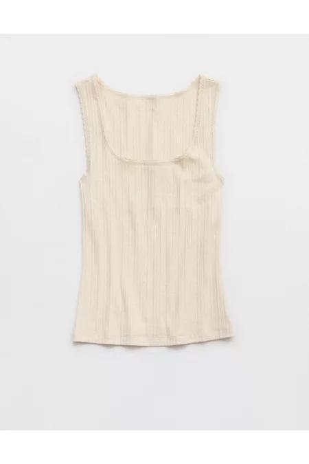 Aerie Ribbed Scoop Neck Tank Top Women's Product Image