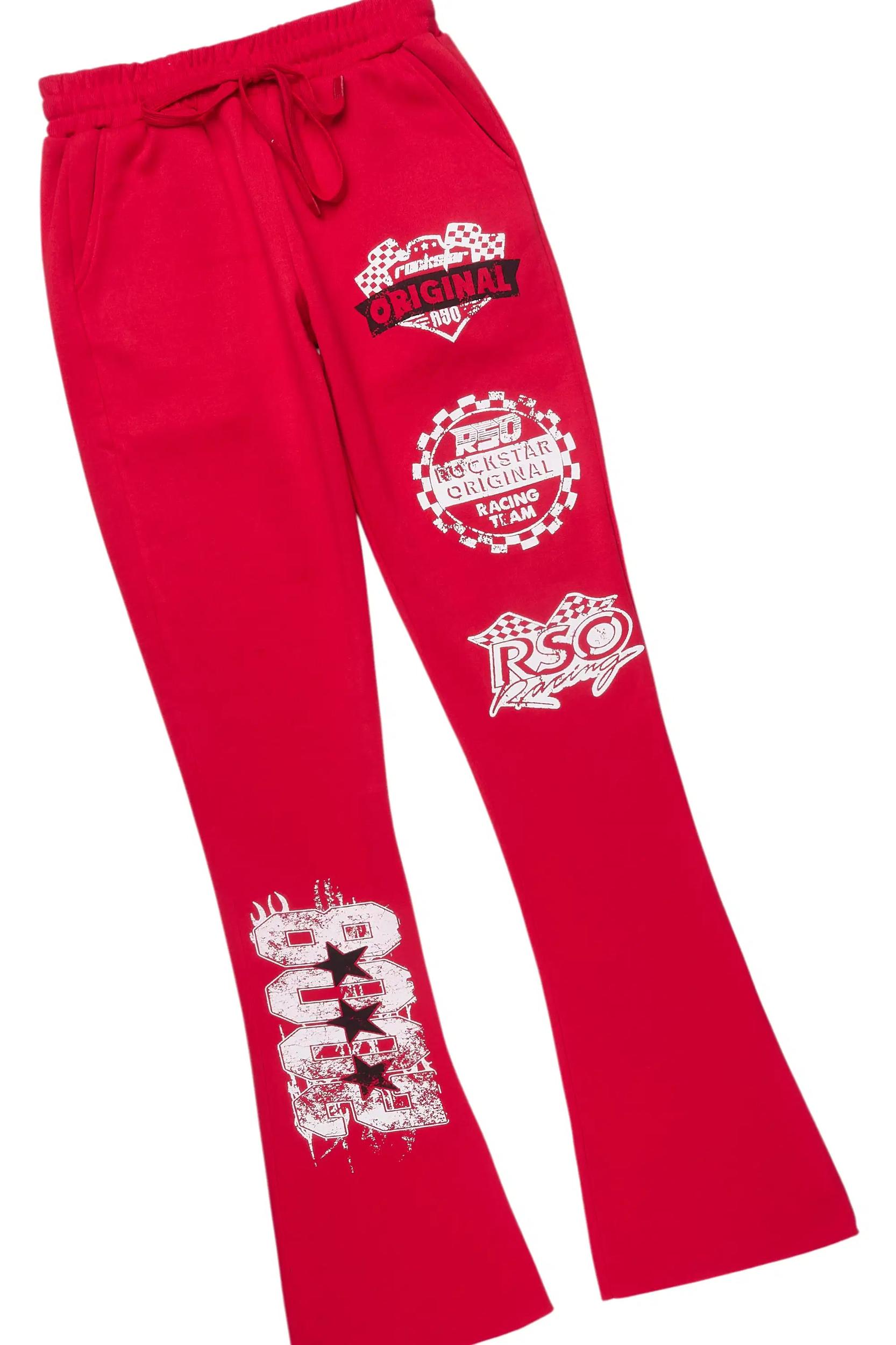 Kaydenca Red Stacked Track Set Female Product Image