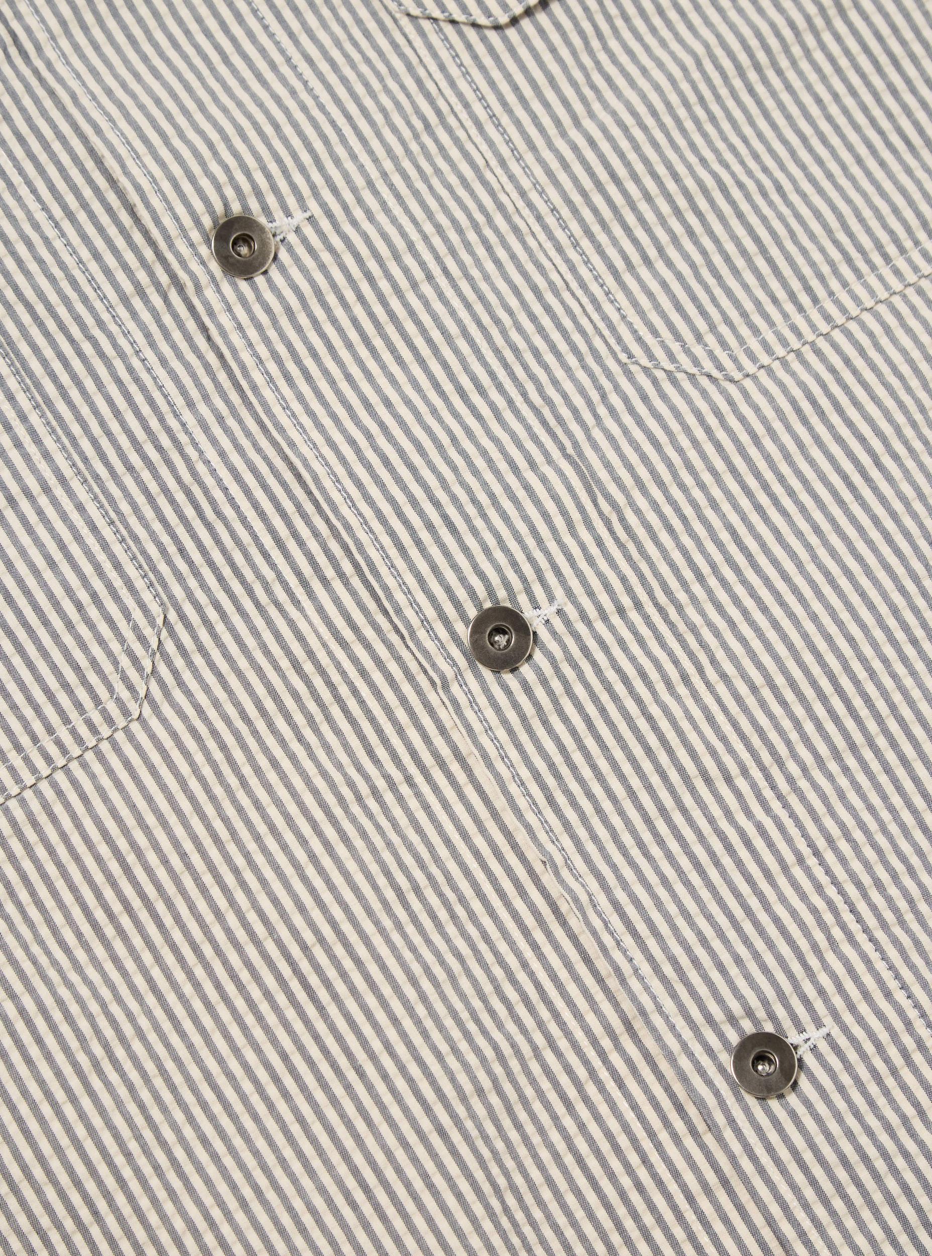 Grey Derby Stripe Trucker Jacket Product Image