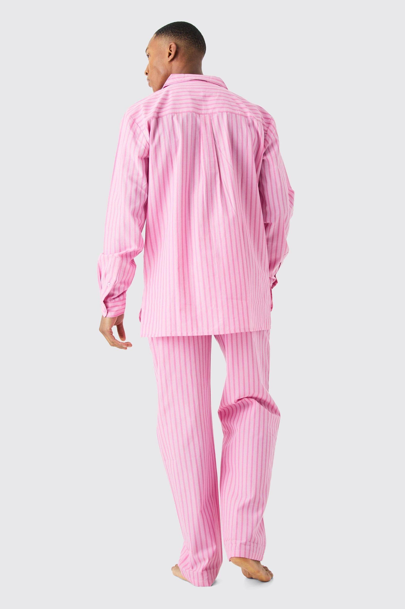 Woven Stripe Lounge Shirt | boohooMAN USA Product Image