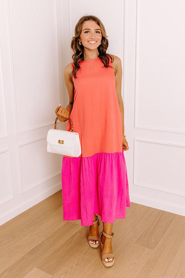 Sunbeam Stroll Color Block Midi Dress Product Image