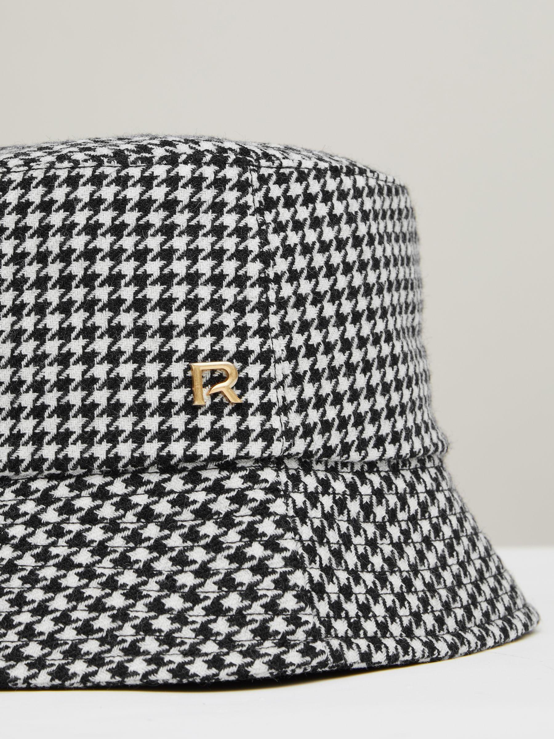 Wool Dogtooth Bucket Hat in Black/White Product Image