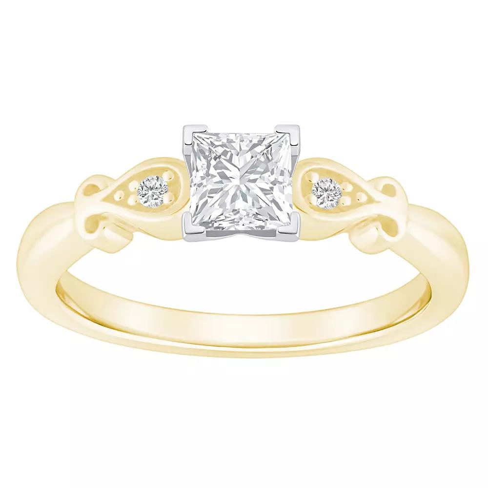 Alyson Layne 14k Gold 1/2 Carat T.W. Diamond Princess Cut Engagement Ring, Womens Two Tone Gold Product Image