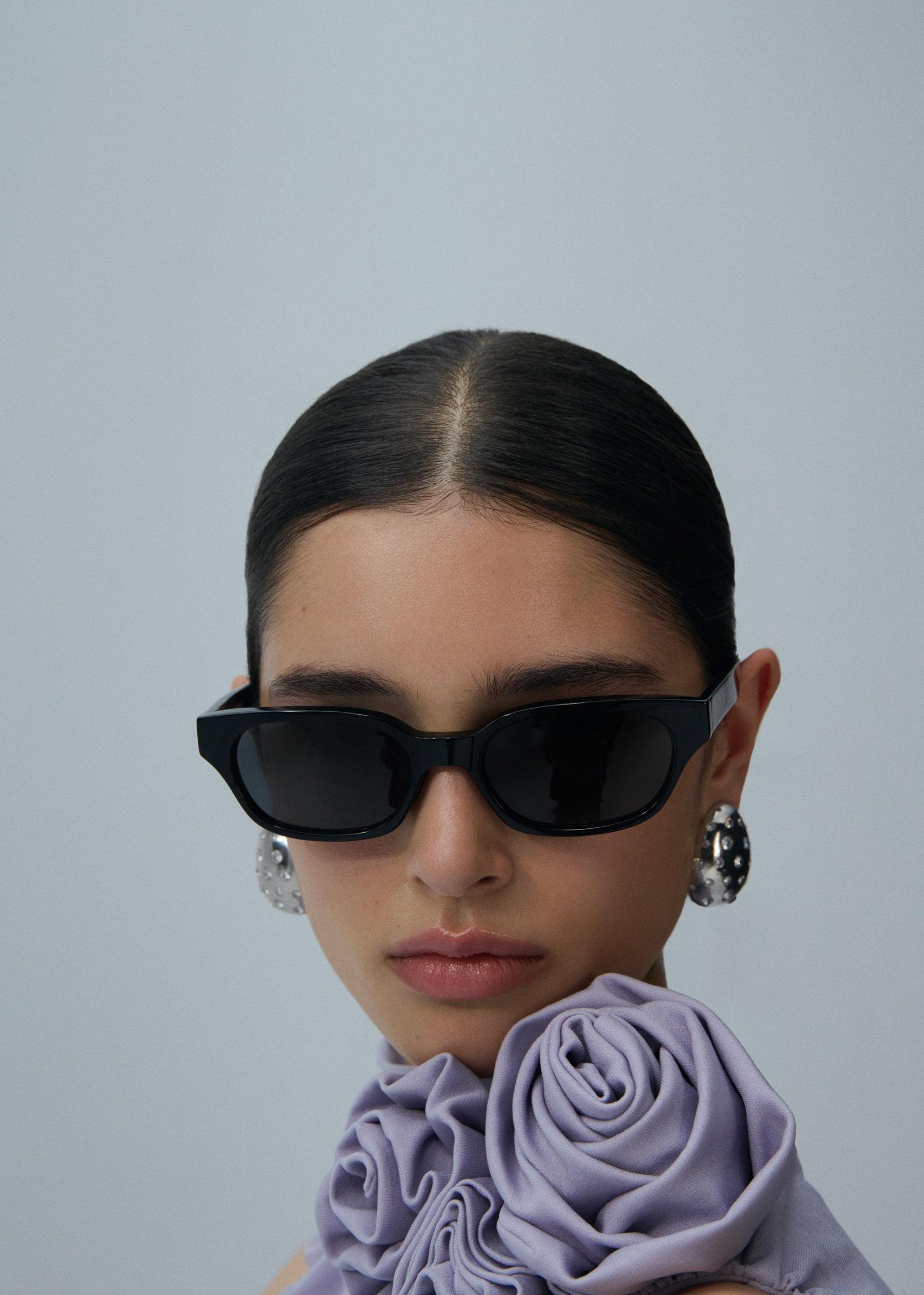 Ruched mock neck midi dress in lilac Product Image