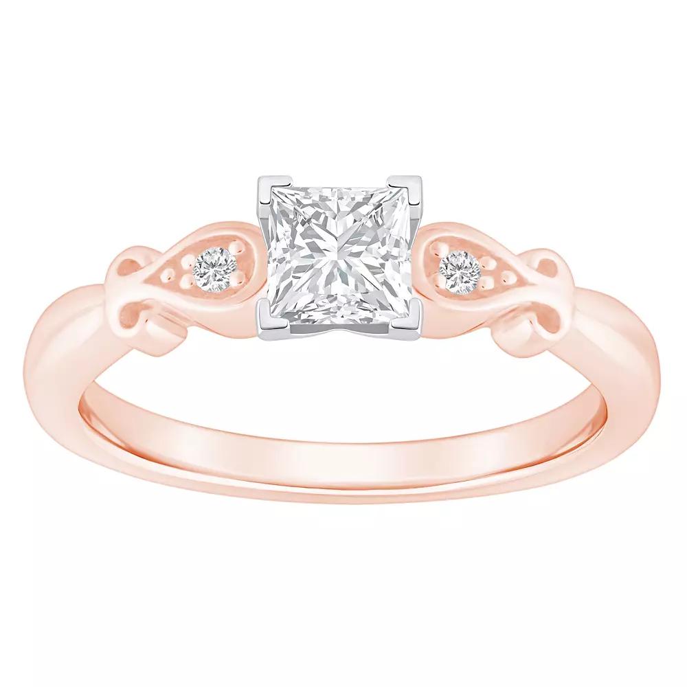 Alyson Layne 14k Gold 1/2 Carat T.W. Diamond Princess Cut Engagement Ring, Women's, Size: 9, Two Tone Product Image