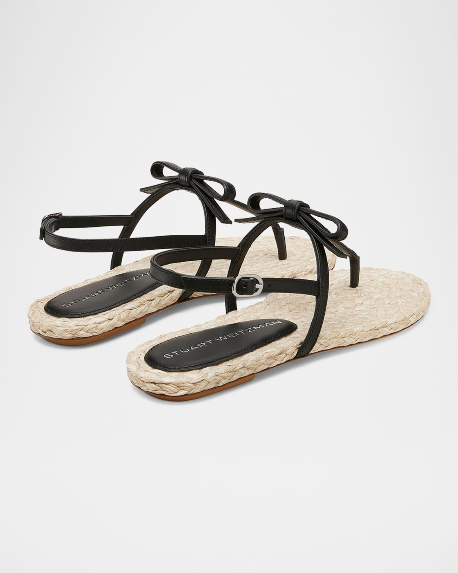 Felicity Leather Bow Espadrille Sandals Product Image