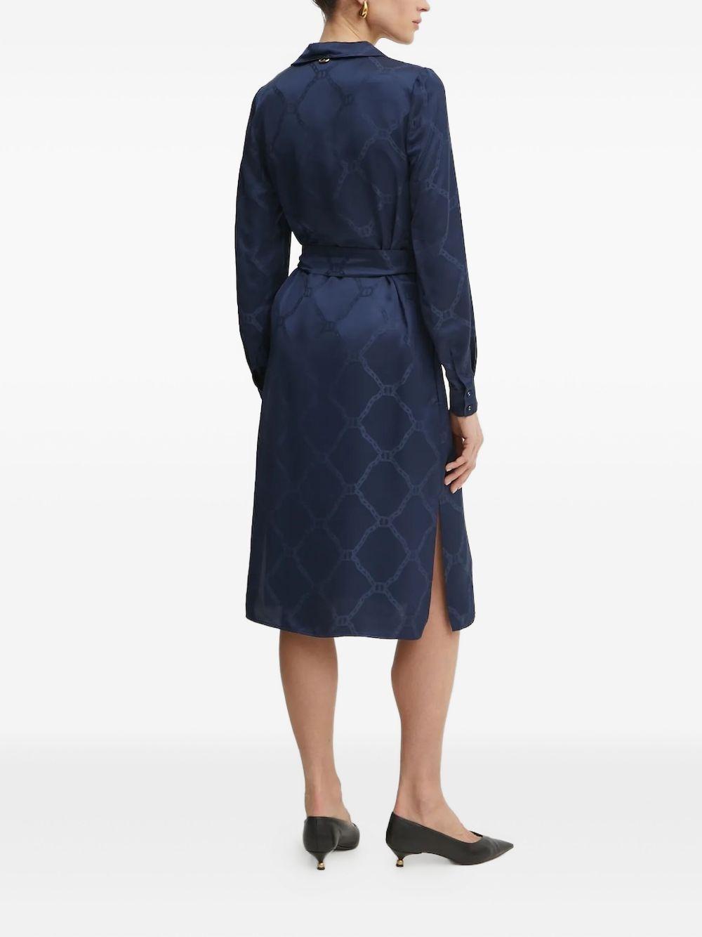 chain-print belted shirt dress Product Image