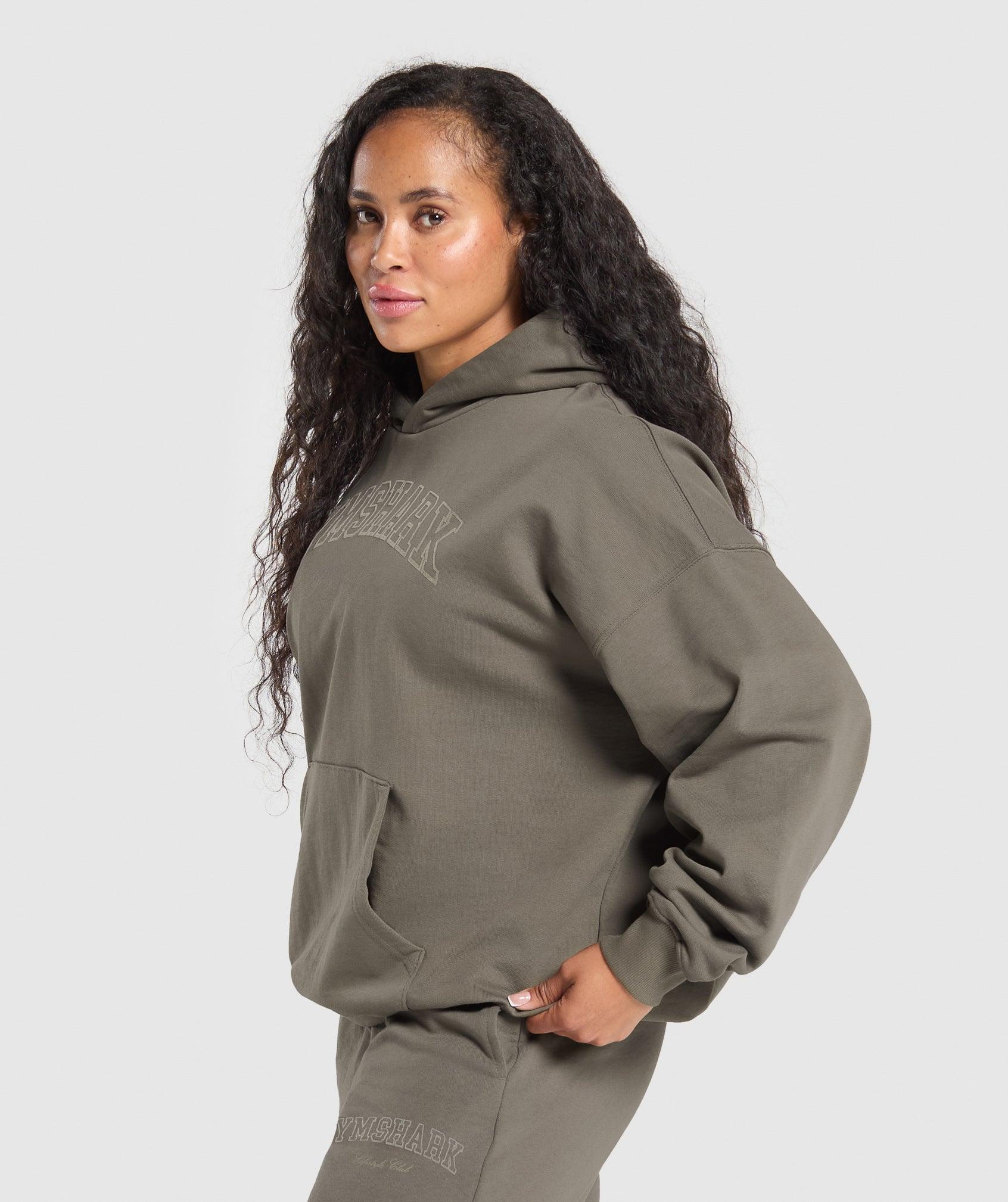 Gymshark Campus Classics Graphic Hoodie - Camo Brown Female Product Image