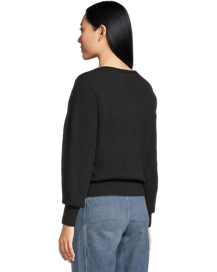 Stripe V-Neck Cozy Cotton Wedged Pullover Product Image