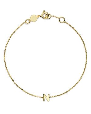 Womens 14K Yellow Gold Initial Charm Bracelet Product Image