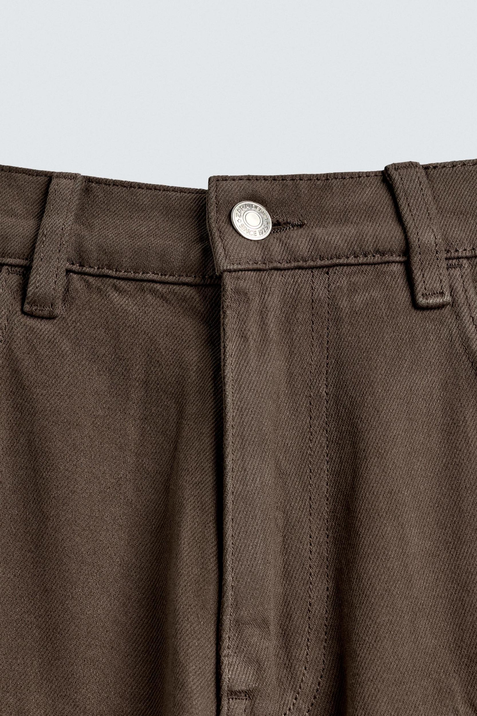 DENIM CARGO PANTS WITH POCKETS Product Image