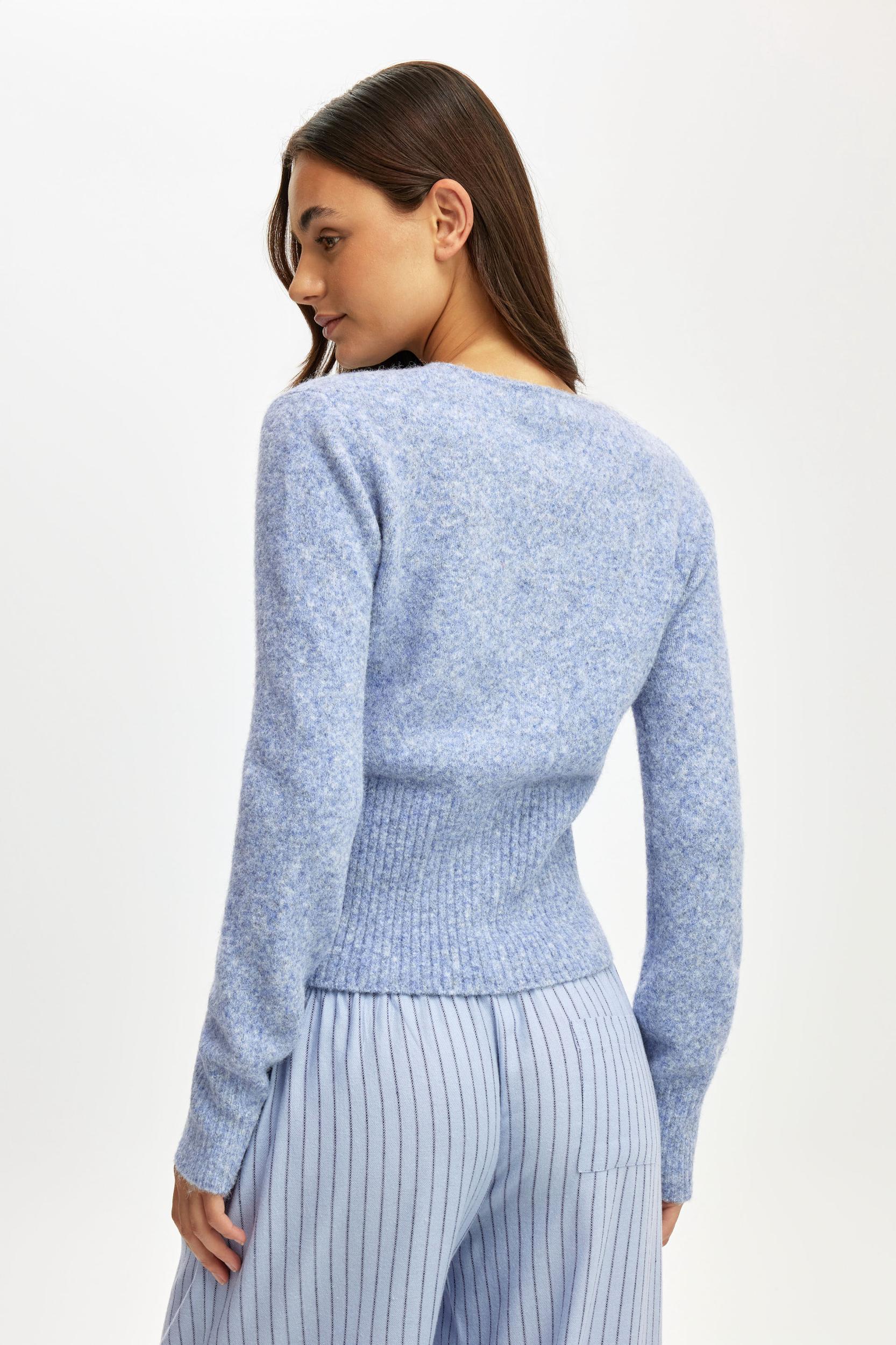 Fluffy Fitted Knit Cardi Product Image