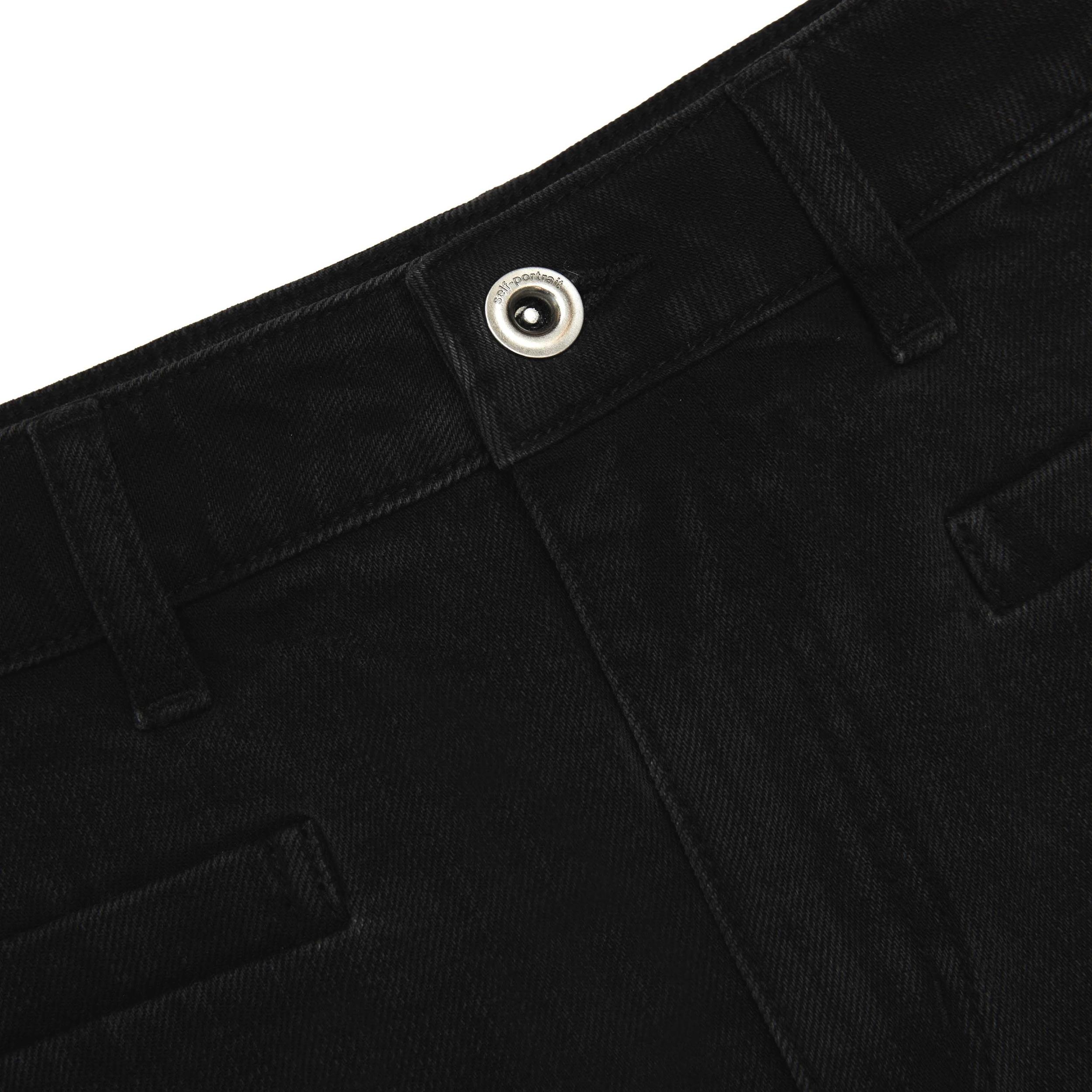 Black Denim Shorts Product Image