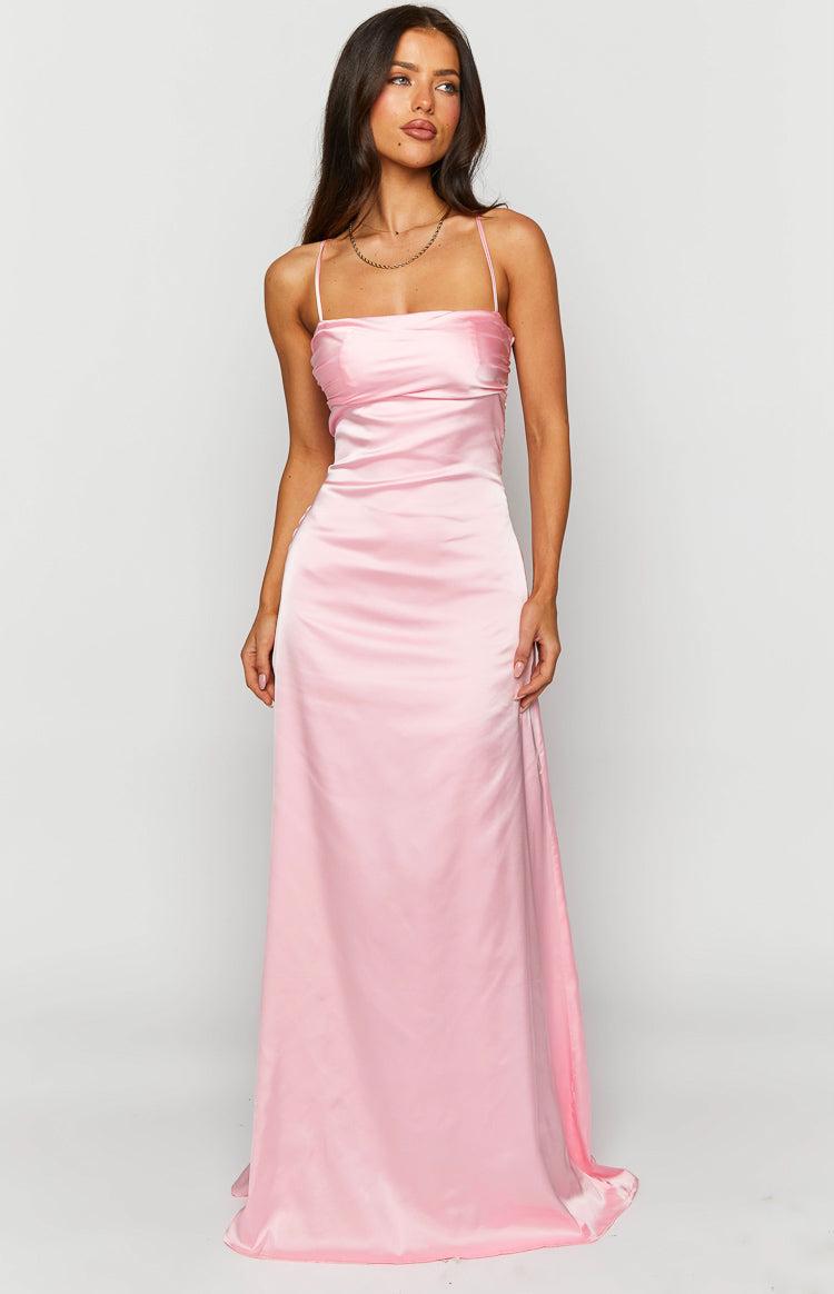 Blaise Pink Satin Maxi Dress Baby Product Image