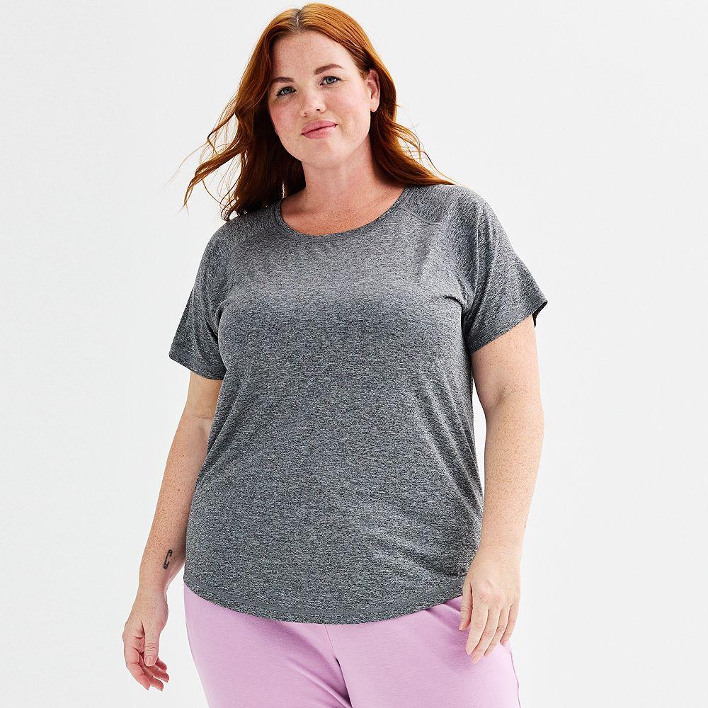 Plus Size Tek Gear® Dry Tek Short Sleeve Tee, Women's, Size: 1XL, Gray Product Image
