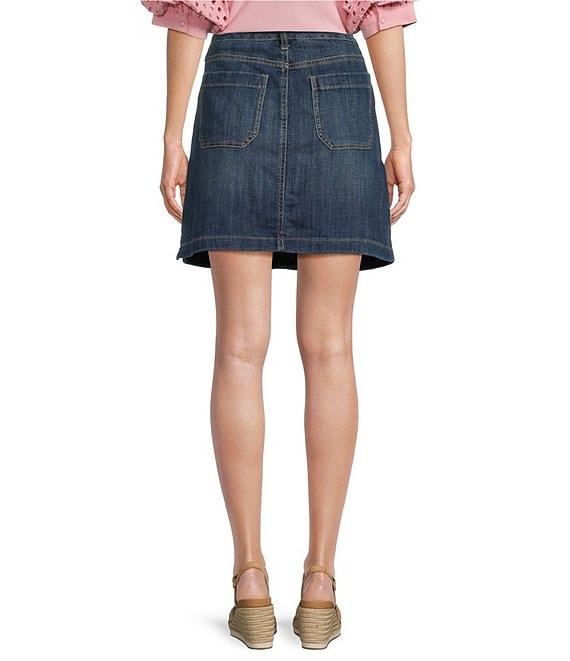 Code Bleu Stretch Denim Mid Rise Skort Product Image