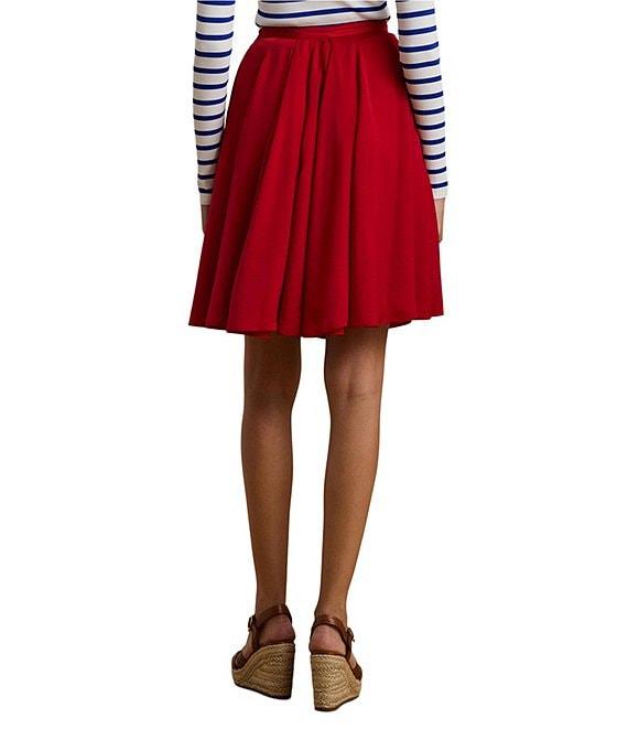 Lauren Ralph Lauren Sand Washed Satin Twelve Panel A-Line Skirt Product Image